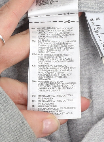 Adidas Women's Grey Cotton Stretch Side Stripe Leggings Size 16