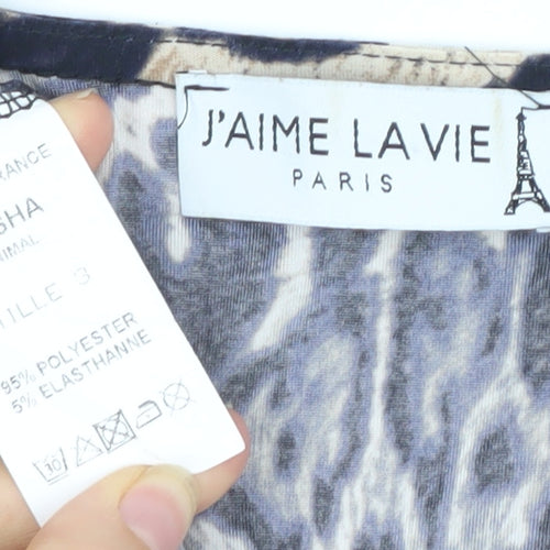J'aime La Vie Women’s Beige Leopard Print Wrap Dress Size 12