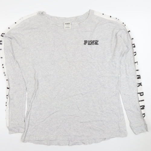 Victoria’s Secret PINK Womens Grey Long Sleeve Pullover Sweatshirt S