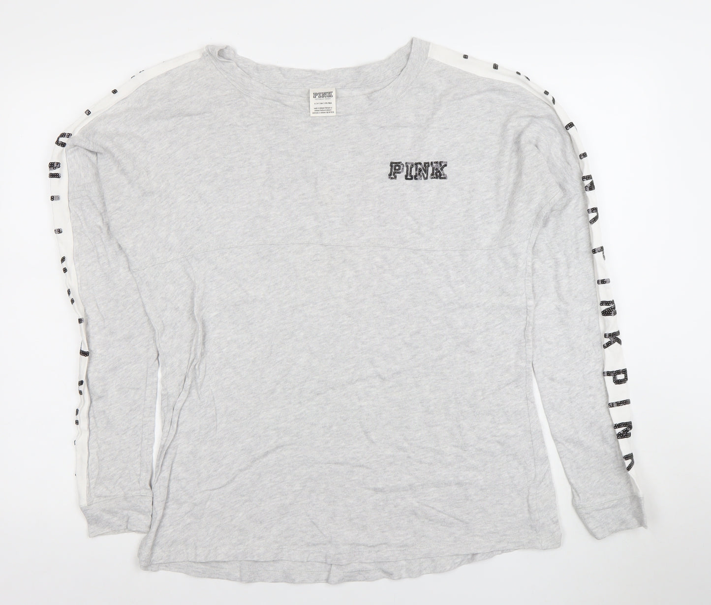 Victoria’s Secret PINK Womens Grey Long Sleeve Pullover Sweatshirt S