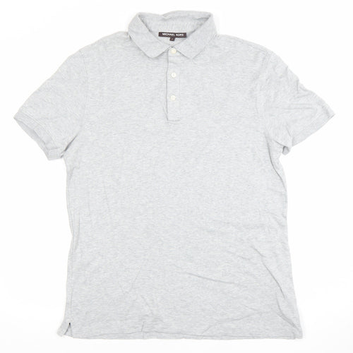 Michael Kors Men's Grey Cotton Short Sleeve Polo Shirt Size S