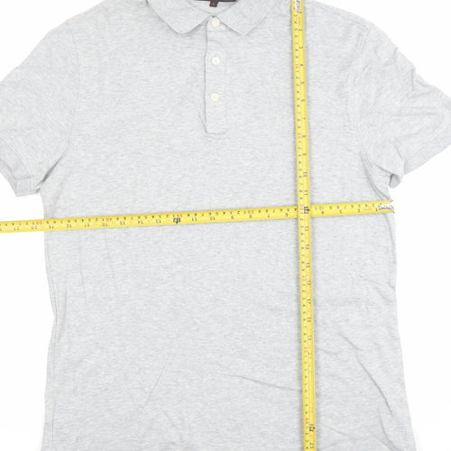 Michael Kors Men's Grey Cotton Short Sleeve Polo Shirt Size S