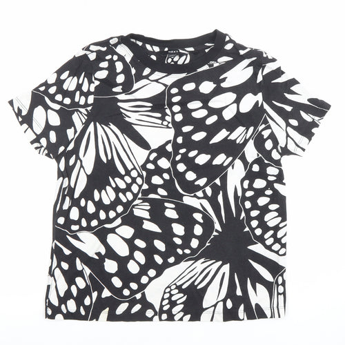 Next Womens Black Butterfly Print Cotton T-Shirt Size 6