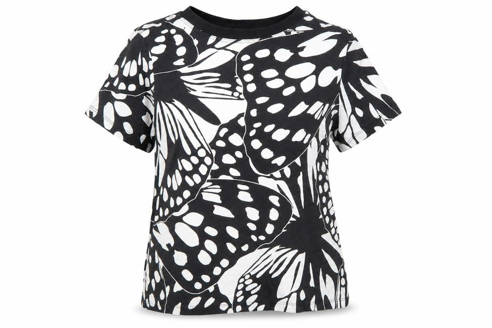 Next Womens Black Butterfly Print Cotton T-Shirt Size 6