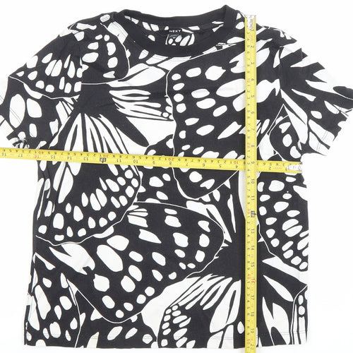 Next Womens Black Butterfly Print Cotton T-Shirt Size 6