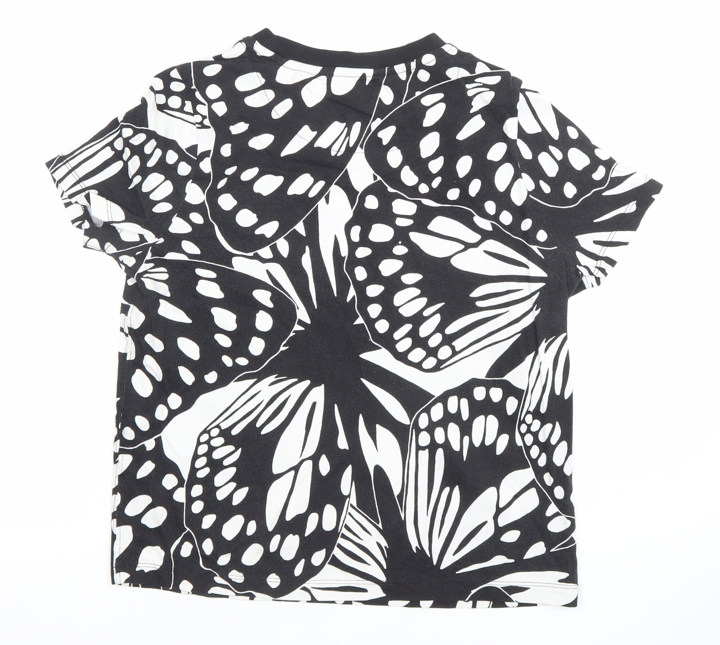 Next Womens Black Butterfly Print Cotton T-Shirt Size 6