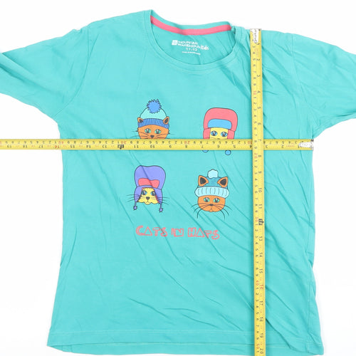 Mountain Warehouse Boys Blue Long Sleeve Cats in Hats T-Shirt 11-12 Years