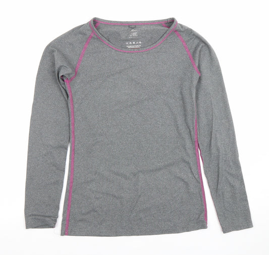 Crane Girls Grey Long Sleeve Active Sports T-Shirt 11-12 Years Lightweight Stretch