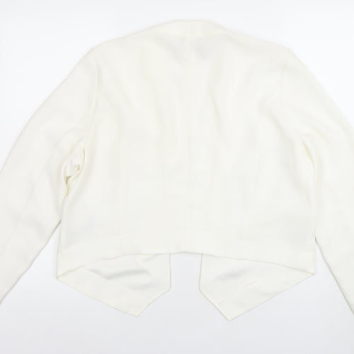 Yessica Women Ivory Cropped Blazer Jacket Size 12 Elegant Tailored
