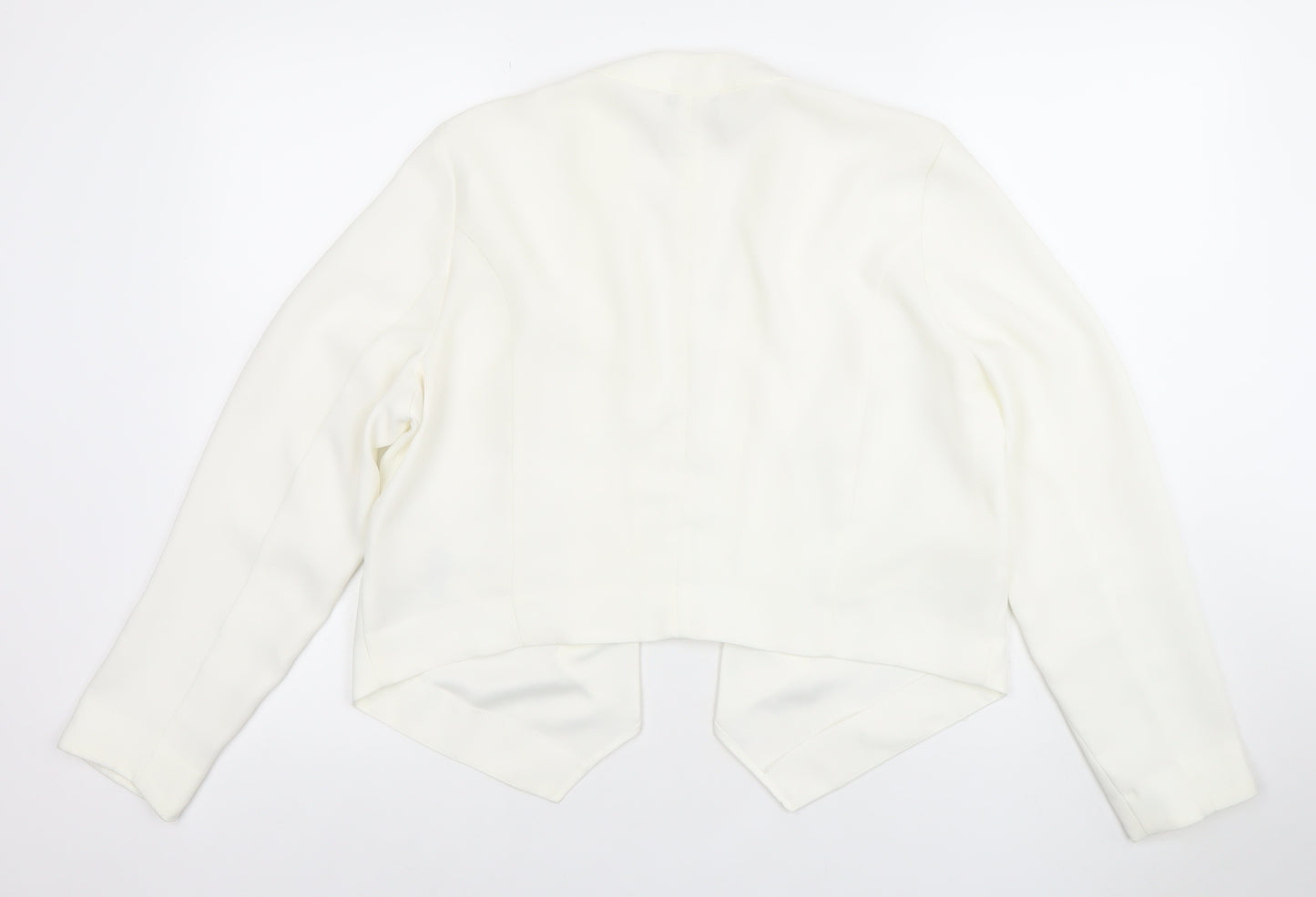 Yessica Women Ivory Cropped Blazer Jacket Size 12 Elegant Tailored