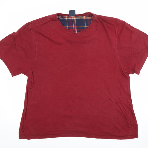 CargoBay Men's Red Cotton Crew Neck Short Sleeve T-Shirt Size L