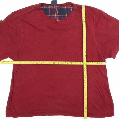 CargoBay Men's Red Cotton Crew Neck Short Sleeve T-Shirt Size L