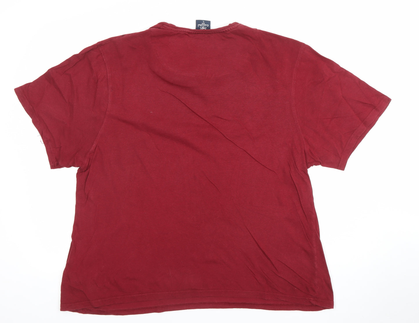 CargoBay Men's Red Cotton Crew Neck Short Sleeve T-Shirt Size L
