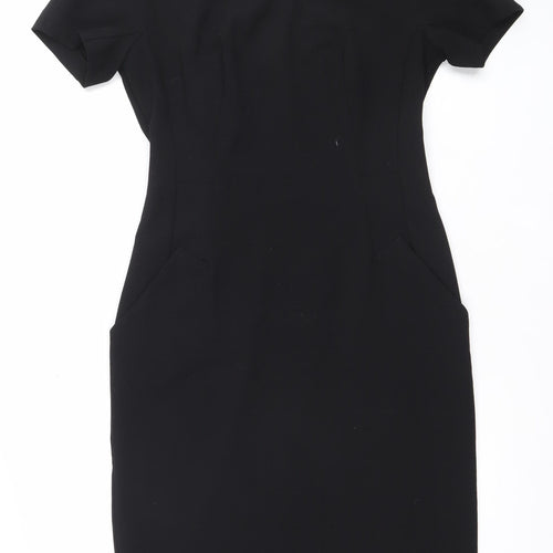 Next Women Black Size 10 Sheath Knee Length Work Dress