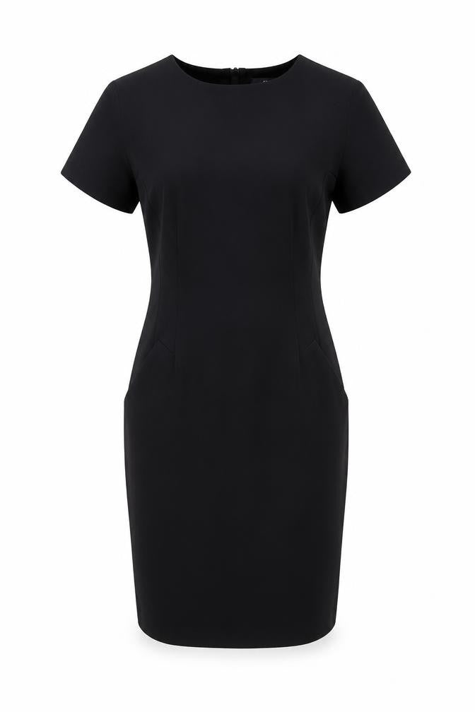 Front view of Next Women Black, size 10, Sheath Knee Length Work Dress