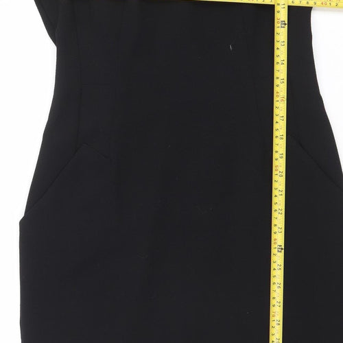 Next Women Black Size 10 Sheath Knee Length Work Dress