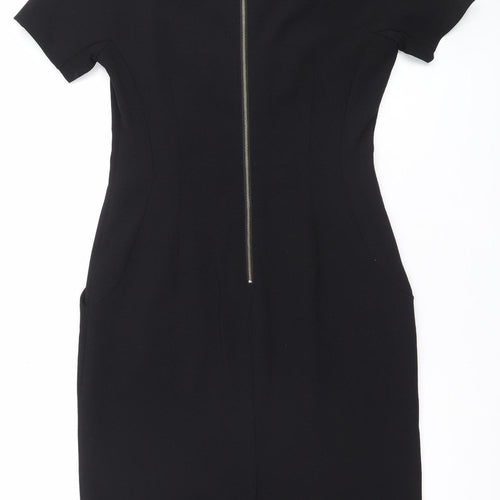 Next Women Black Size 10 Sheath Knee Length Work Dress