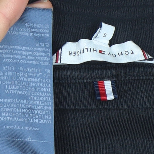 Tommy Hilfiger Men Black Small Logo Cotton Stretch T-Shirt