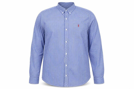 Next Men's Blue Striped Regular Fit Long Sleeve XL Dress Shirt