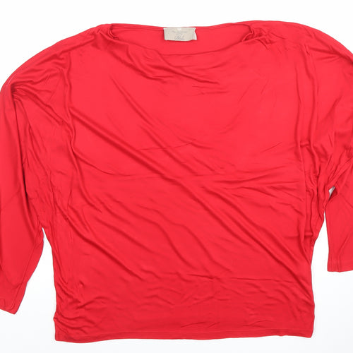 Paul Costelloe Living Women’s Red Viscose Blouse Size 12 3/4 Sleeve