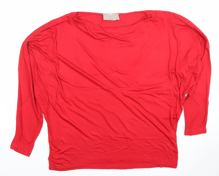 Paul Costelloe Living Women’s Red Viscose Blouse Size 12 3/4 Sleeve