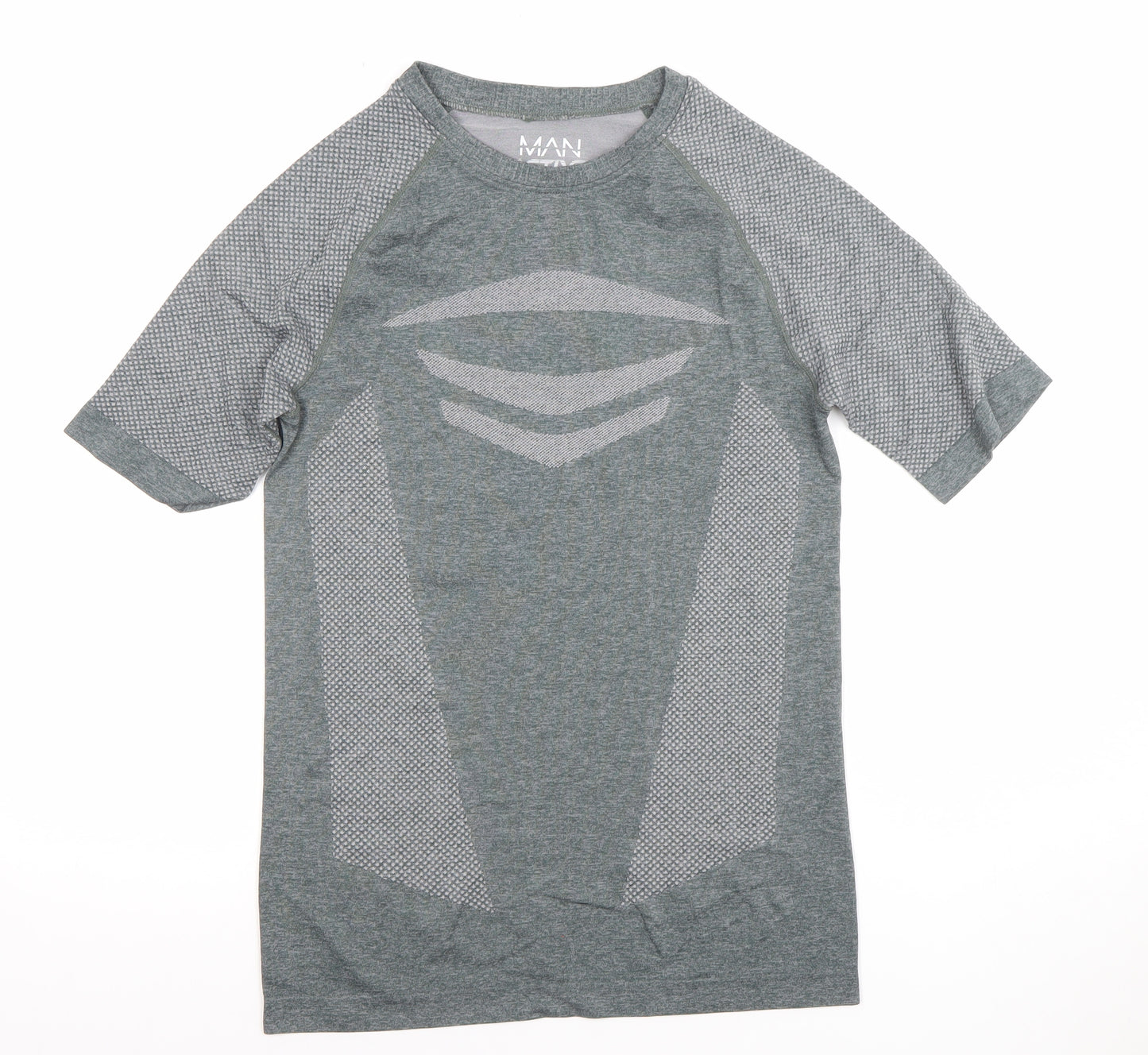 MAN Active Grey Short Sleeve Slim Fit Gym T-Shirt Size S