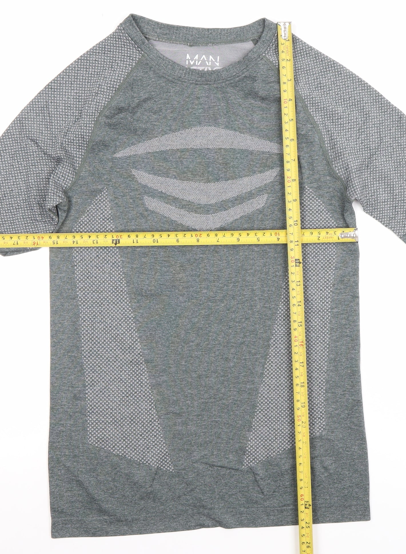 MAN Active Grey Short Sleeve Slim Fit Gym T-Shirt Size S