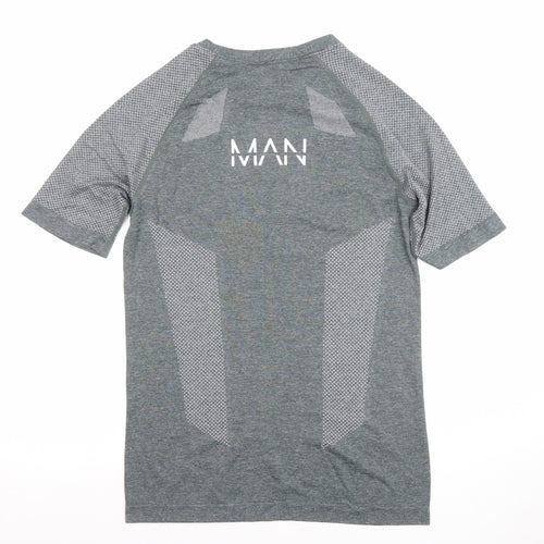 MAN Active Grey Short Sleeve Slim Fit Gym T-Shirt Size S