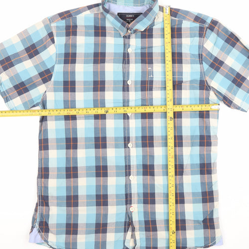 St. Bernard for Dunes Stores Men’s Blue Check Short Sleeve Cotton Shirt Size S