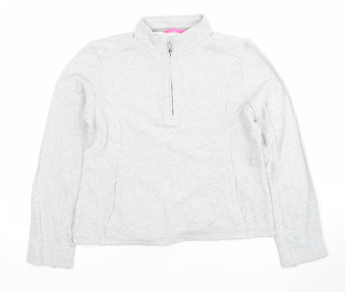 Marks and Spencer Womens Grey 1/2 Zip Cotton Sweatshirt UK 12