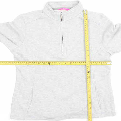 Marks and Spencer Womens Grey 1/2 Zip Cotton Sweatshirt UK 12
