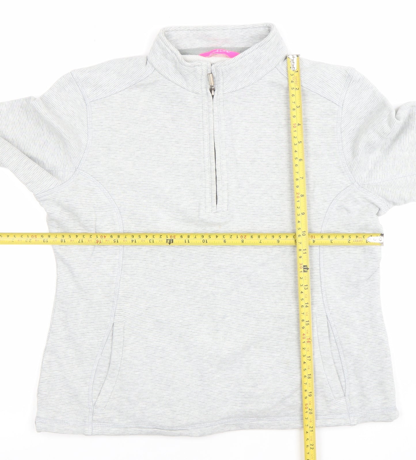 Marks and Spencer Womens Grey 1/2 Zip Cotton Sweatshirt UK 12