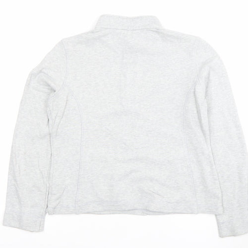 Marks and Spencer Womens Grey 1/2 Zip Cotton Sweatshirt UK 12
