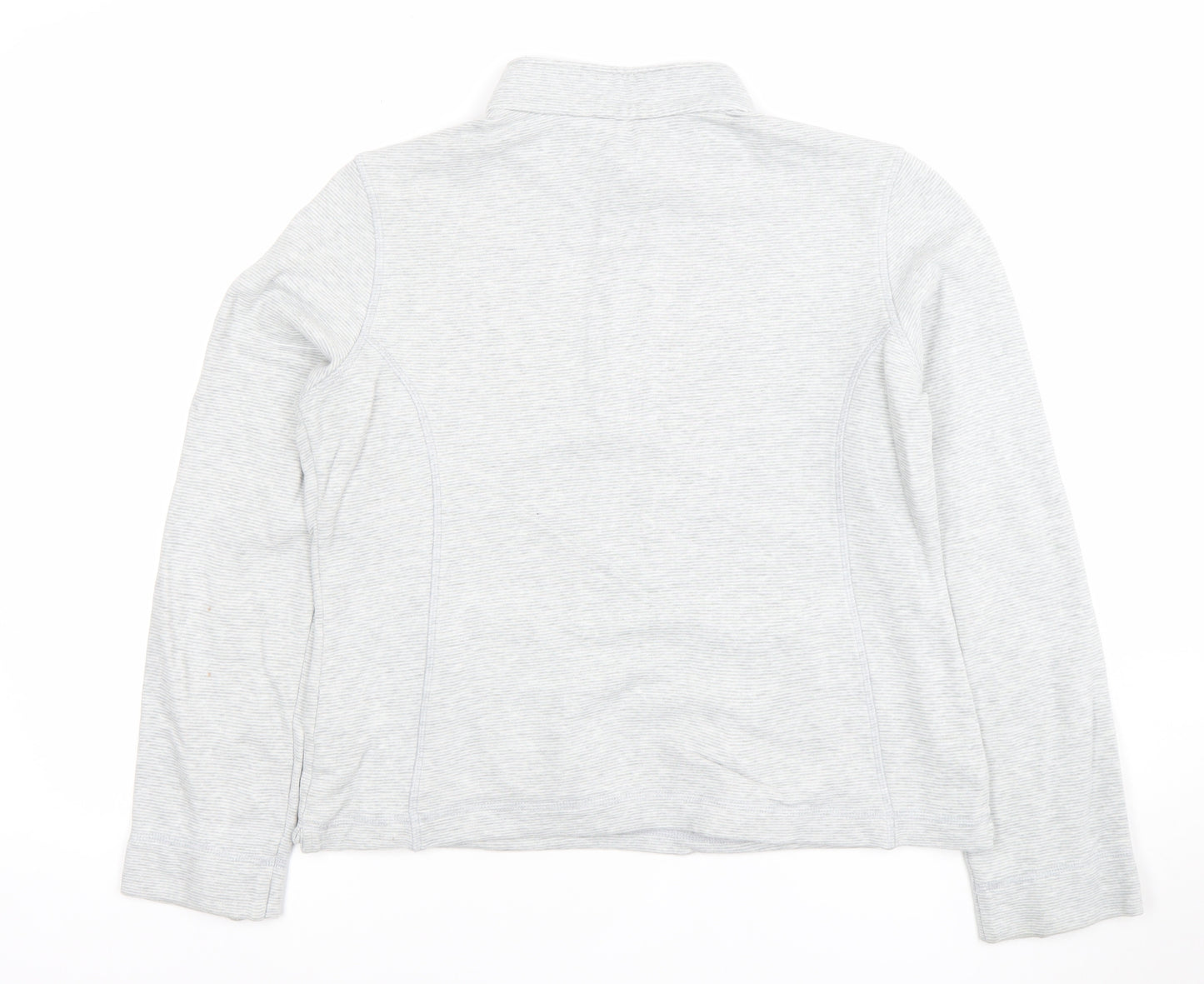 Marks and Spencer Womens Grey 1/2 Zip Cotton Sweatshirt UK 12