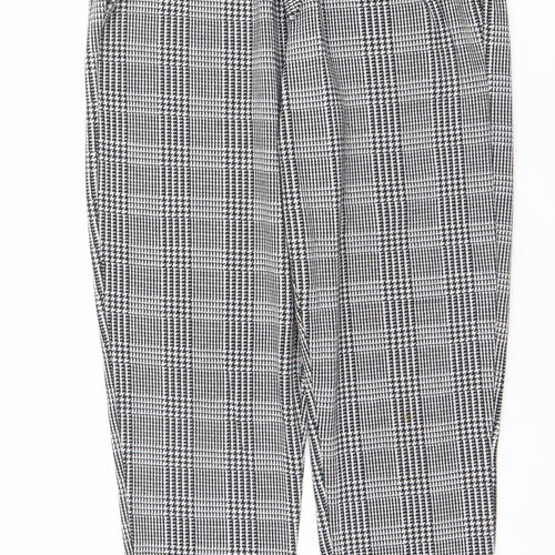 New Look Women's Grey Check Paperbag Trousers Size 8
