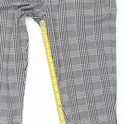 New Look Women's Grey Check Paperbag Trousers Size 8