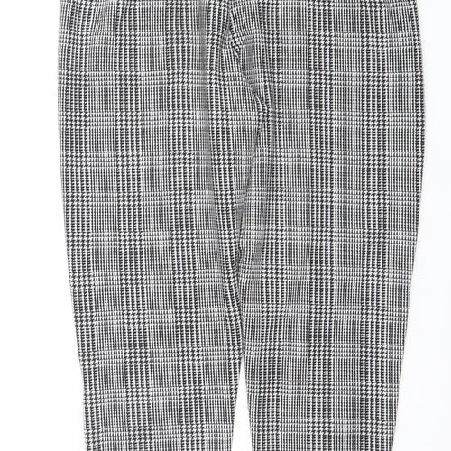 New Look Women's Grey Check Paperbag Trousers Size 8