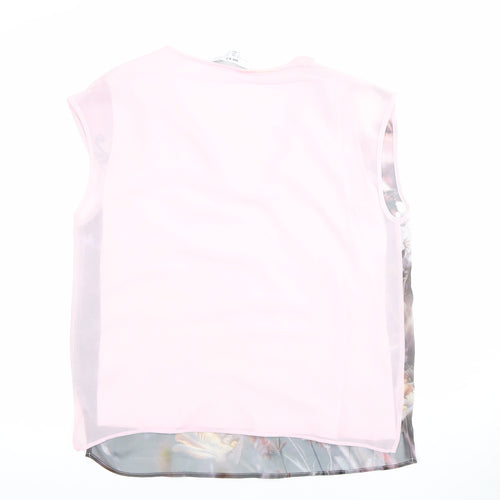 Next Women’s Pink Floral Chiffon Sleeveless Blouse Size 8