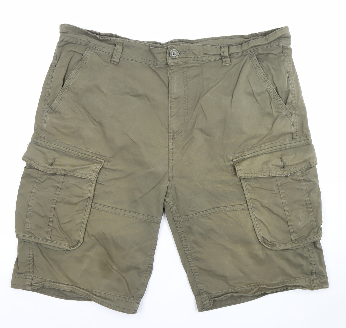 Dunnes Stores Men’s Khaki Green Cargo Shorts 40in Waist Cotton Blend