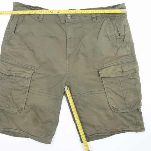 Dunnes Stores Men’s Khaki Green Cargo Shorts 40in Waist Cotton Blend