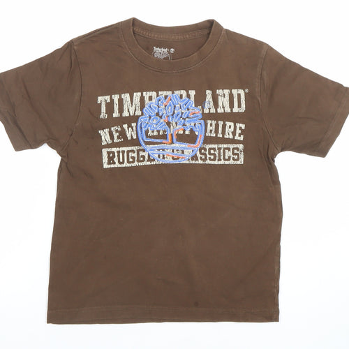 Timberland Boys Brown Graphic Short Sleeve T-Shirt Size 6 Years