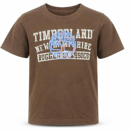 Timberland Boys Brown Graphic Short Sleeve T-Shirt Size 6 Years