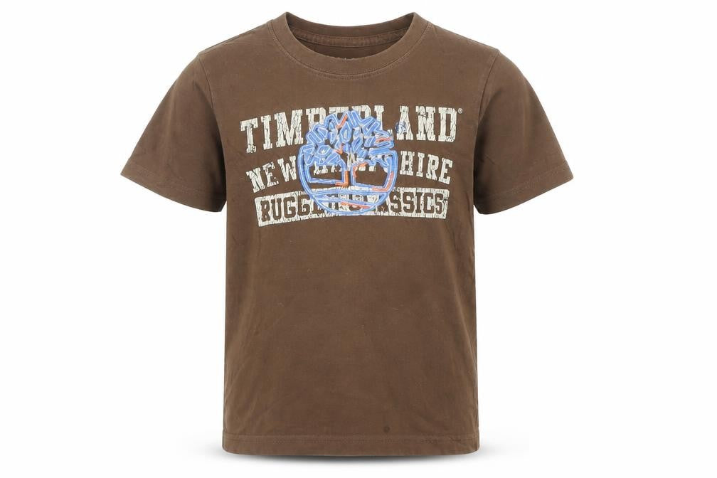 Timberland Boys Brown Graphic Short Sleeve T-Shirt Size 6 Years