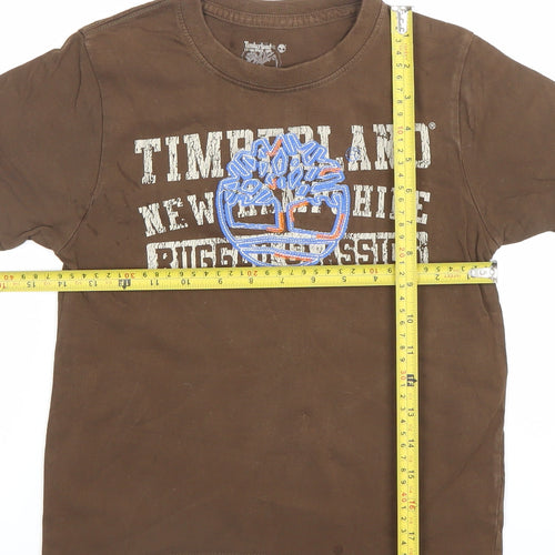 Timberland Boys Brown Graphic Short Sleeve T-Shirt Size 6 Years