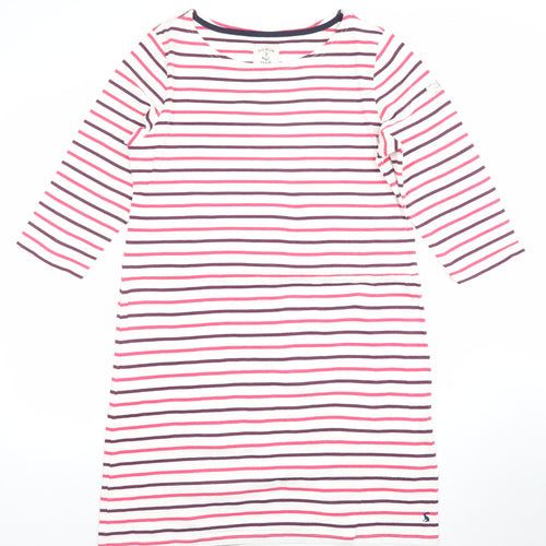 Joules Womens Multicoloured Stripe Shift Dress Size 16 3/4 Sleeve
