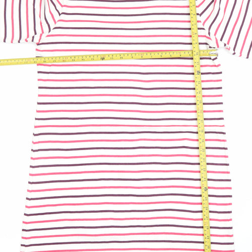 Joules Womens Multicoloured Stripe Shift Dress Size 16 3/4 Sleeve
