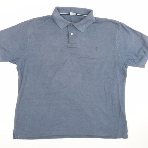 Marks and Spencer Mens Blue Polo Shirt Cotton Blend Size L