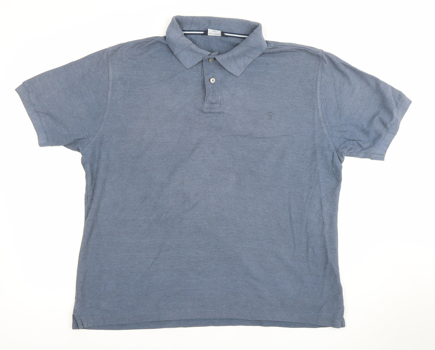 Marks and Spencer Mens Blue Polo Shirt Cotton Blend Size L
