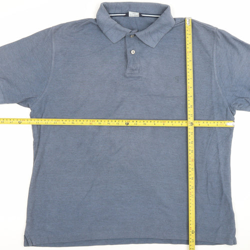 Marks and Spencer Mens Blue Polo Shirt Cotton Blend Size L