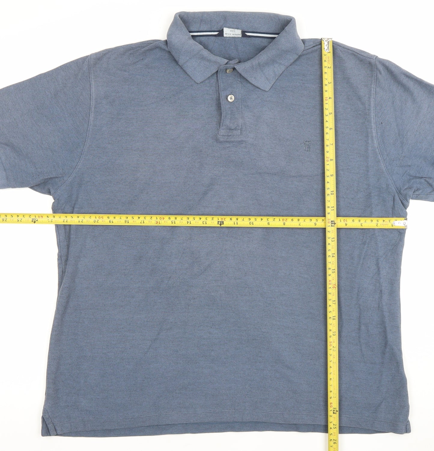 Marks and Spencer Mens Blue Polo Shirt Cotton Blend Size L